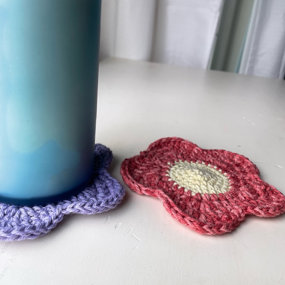 Crochet Flower Coasters - Picture 3 of 6